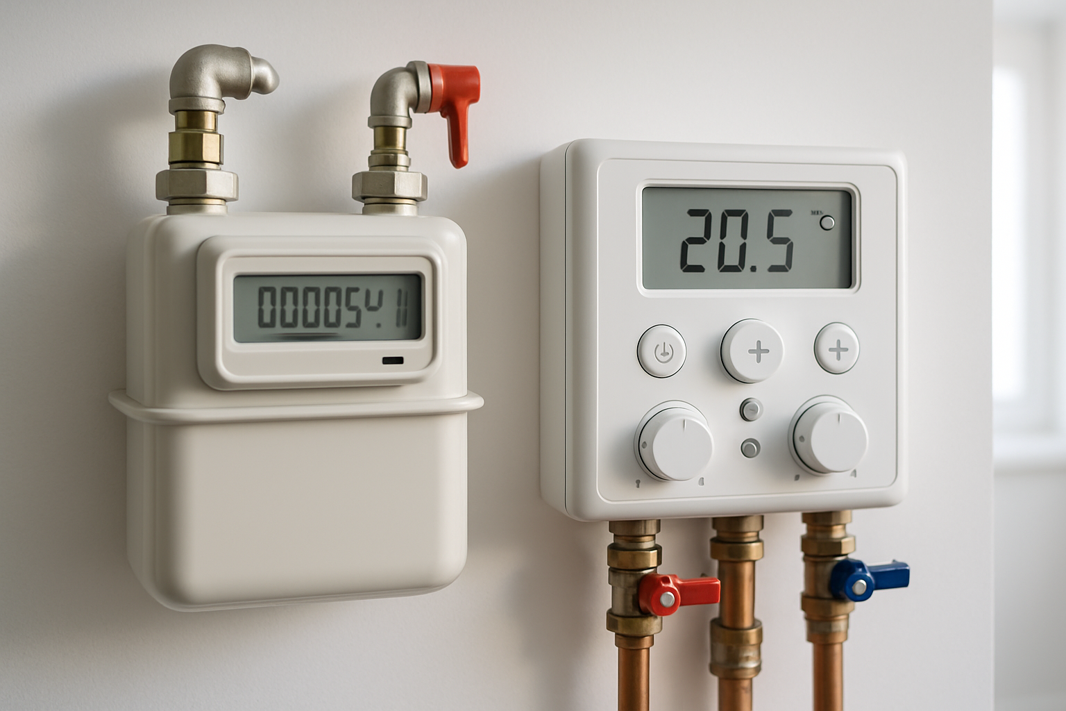Compteur de gaz et système de chauffage maison moderne pour comprendre facture gaz