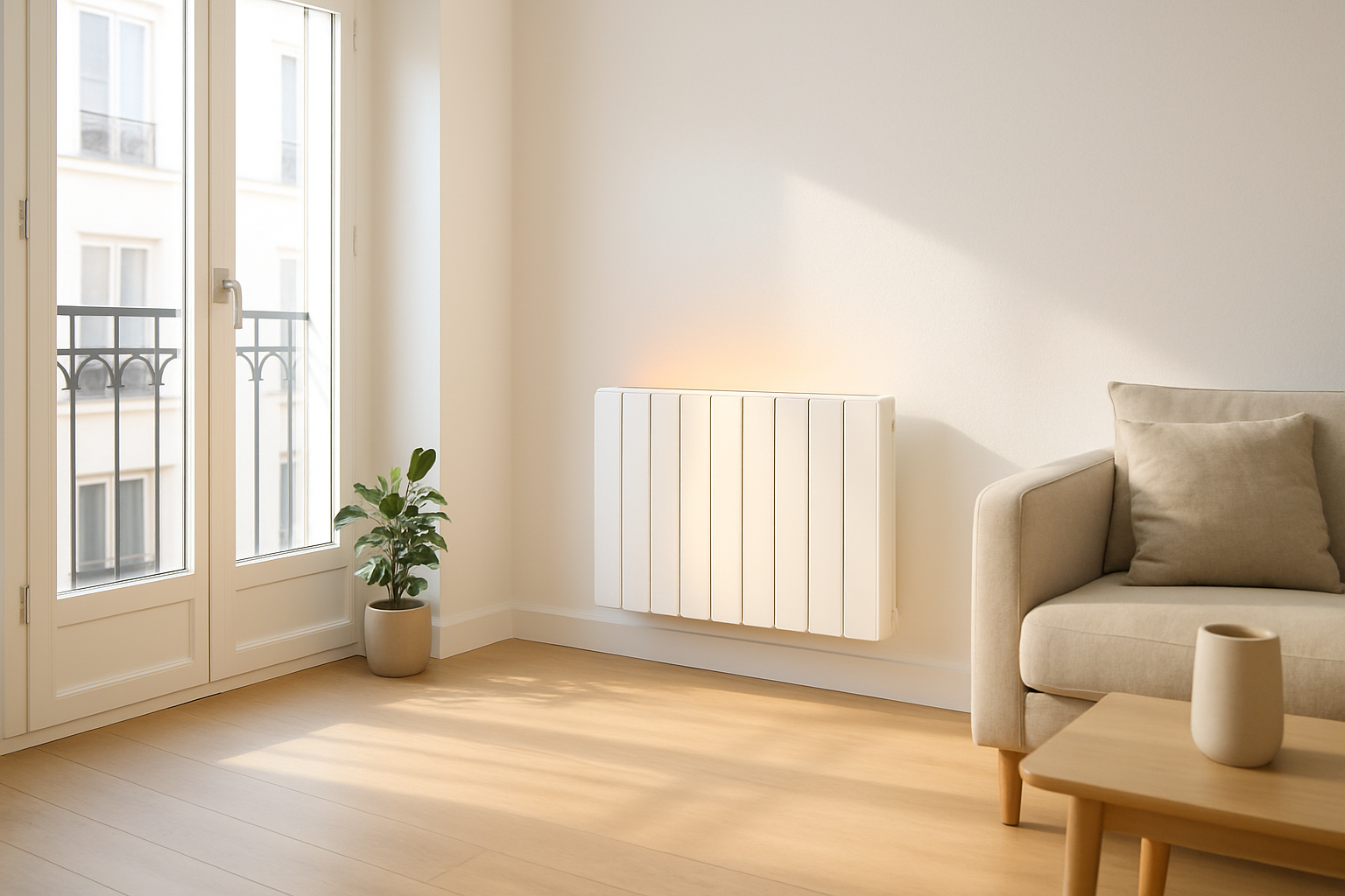 Radiateur électrique moderne fonctionnement rendement chauffage domestique intérieur