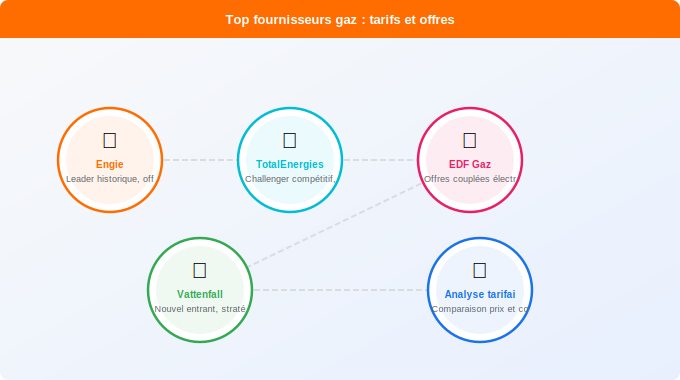 Schéma technique 1. Gaz — Top fournisseurs gaz : tarifs et offres décryptés