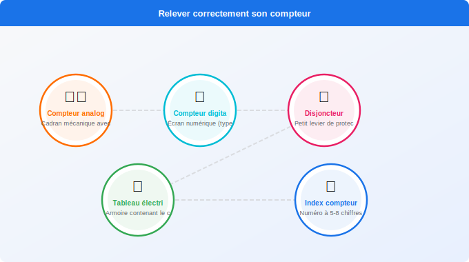 Schéma technique 5. Électricité — Les 3 étapes pour relever correctement votre compteur