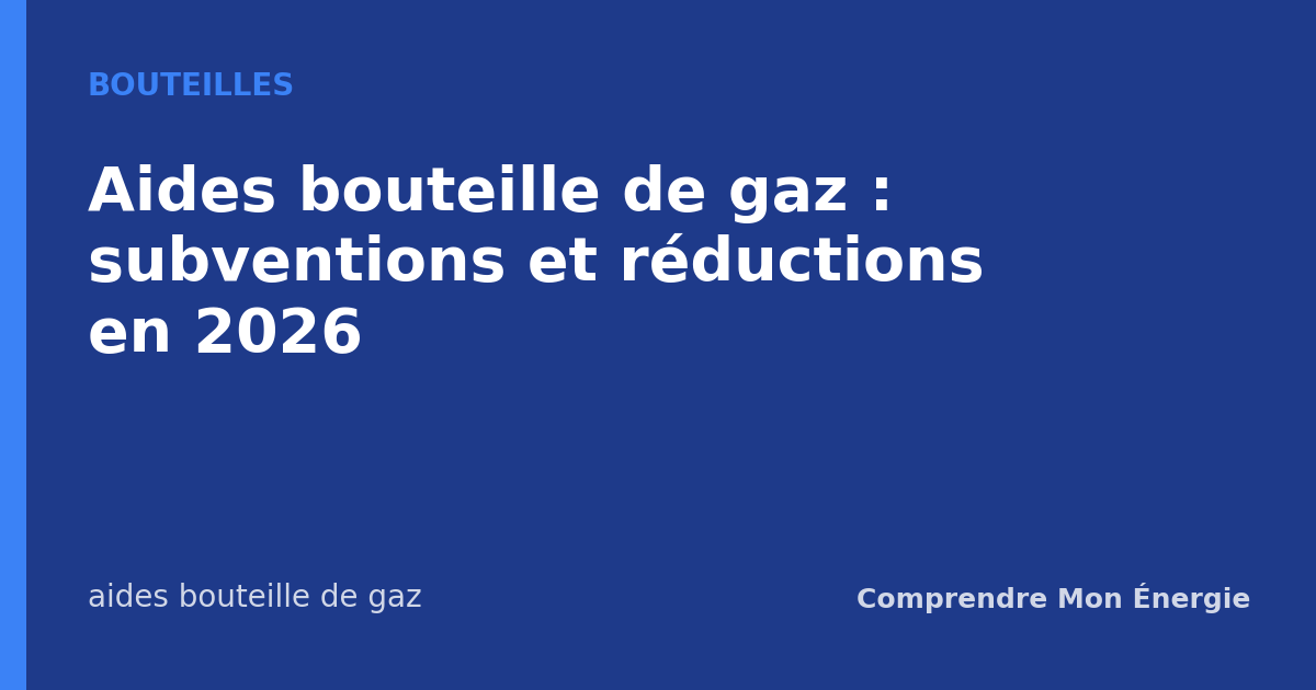 Aides bouteille de gaz : subventions et réductions en 2026