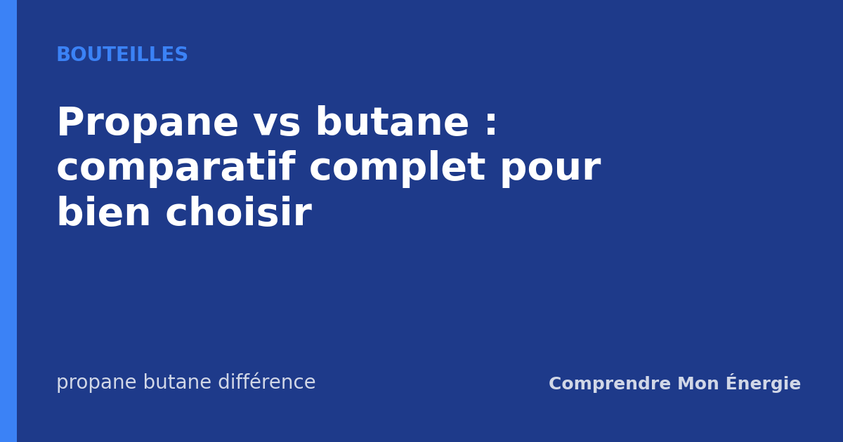Propane vs butane : comparatif complet pour bien choisir