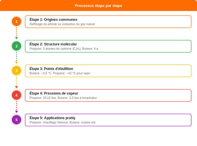 Schéma flowchart 1. Gaz — Différences fondamentales : composition et origine du propan