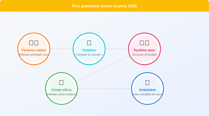 Prix des panneaux monocristallins vs polycristallins : quel Schéma technique 4. Solaire — Prix des panneaux monocristallins vs polycristallins : quel