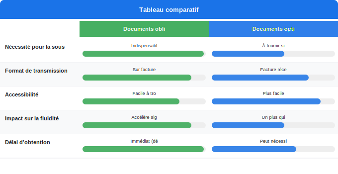 Schéma comparatif 5. Électricité — Documents et informations nécessaires pour changer de fourni