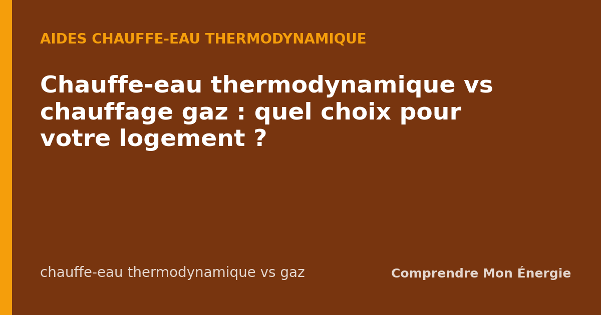 Chauffe-eau thermodynamique vs chauffage gaz : quel choix pour votre logement ?