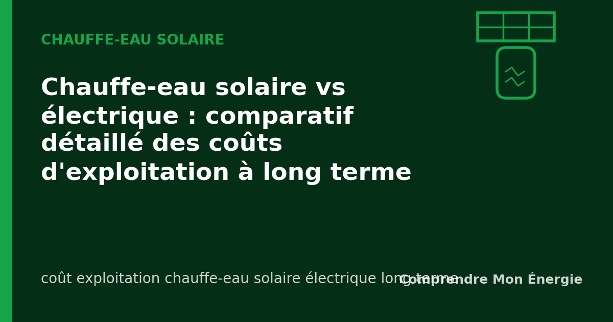 Chauffe-eau solaire vs électrique : comparatif détaillé des coûts d'exploitation à long terme