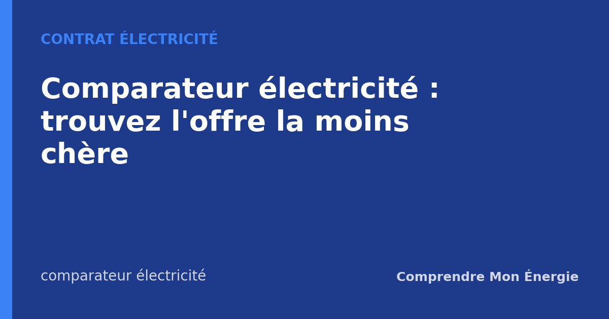 Comparateur électricité : trouvez l'offre la moins chère