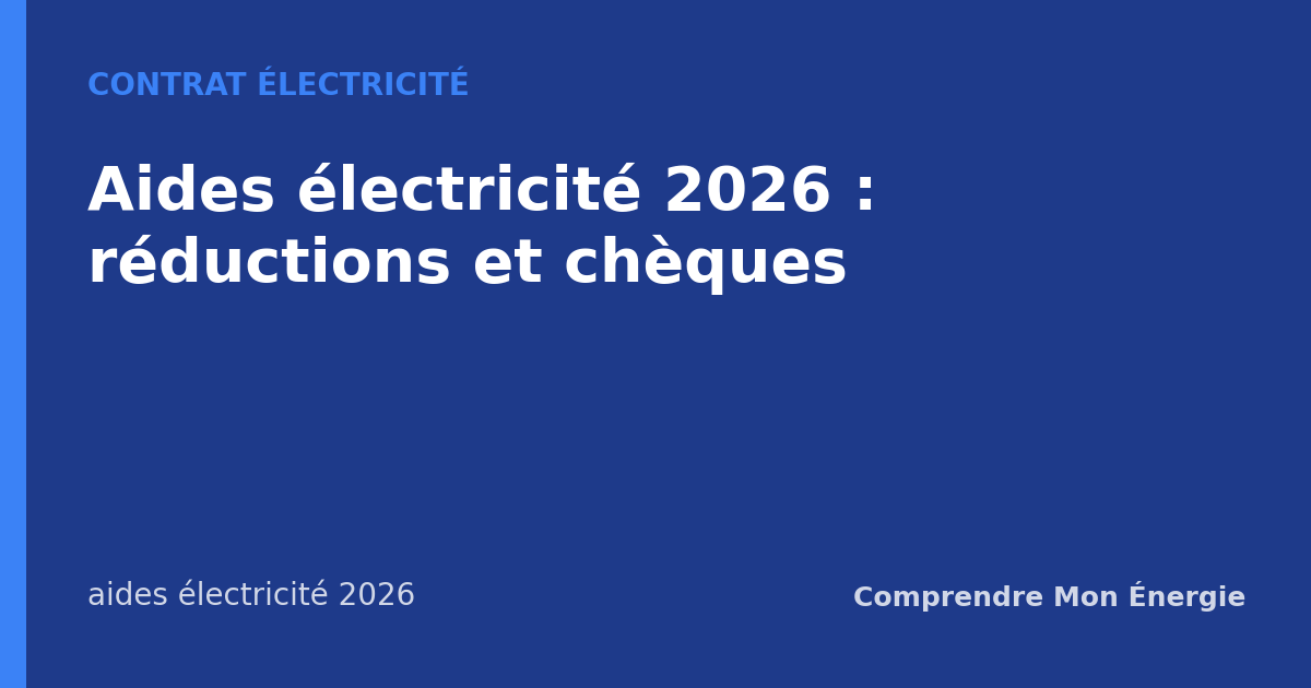 Aides électricité 2026 : réductions et chèques