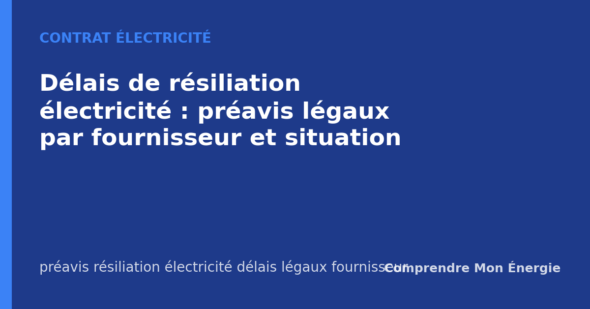 Délais de résiliation électricité : préavis légaux par fournisseur et situation
