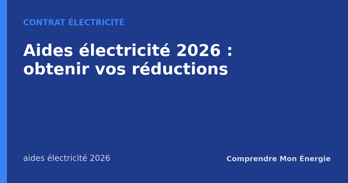 Aides électricité 2026 : obtenir vos réductions