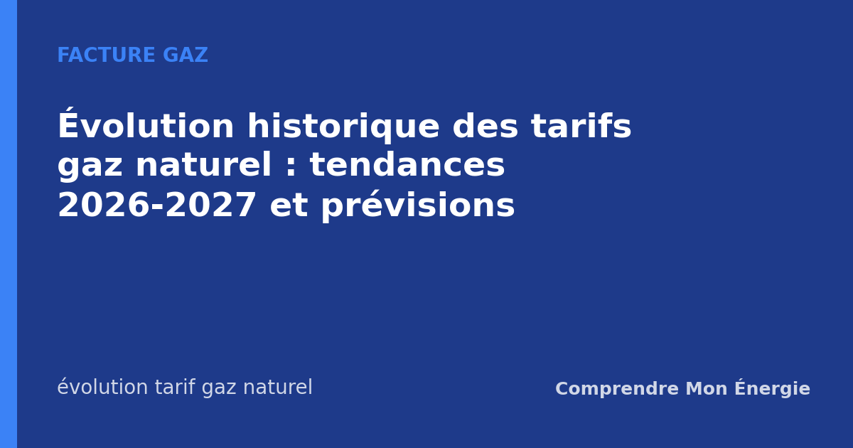 Évolution historique des tarifs gaz naturel : tendances 2026-2027 et prévisions