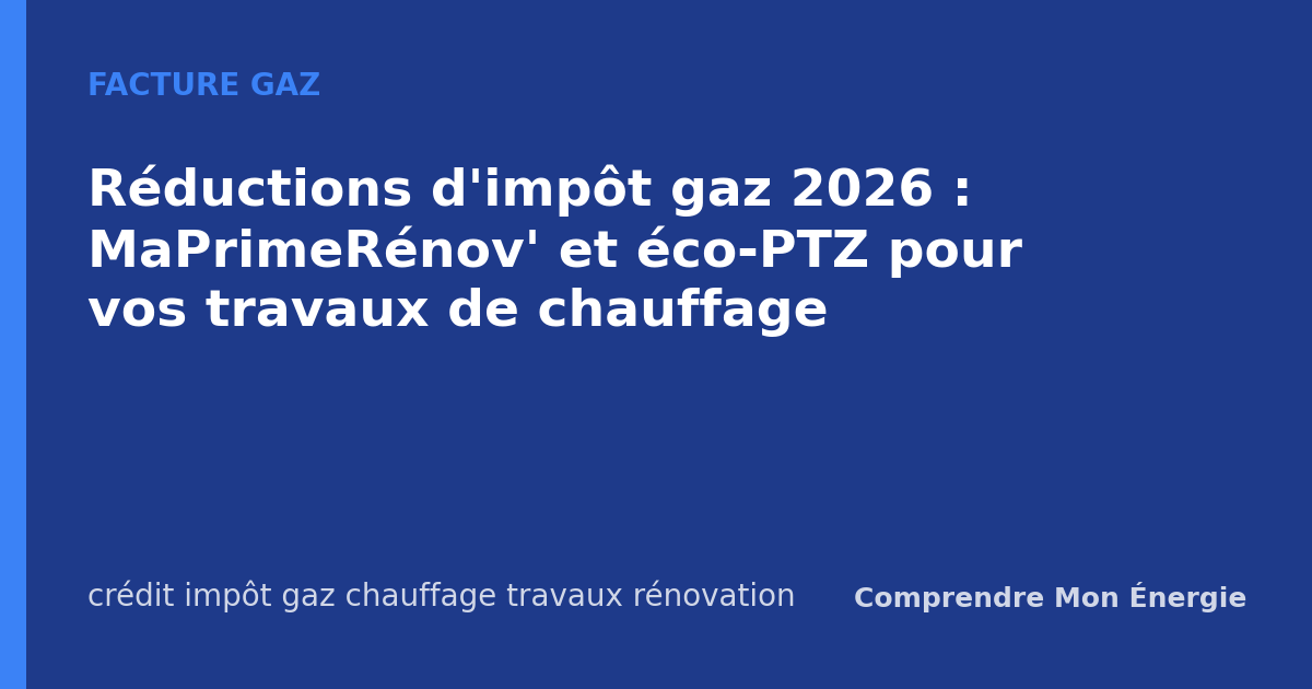 Réductions d'impôt gaz 2026 : MaPrimeRénov' et éco-PTZ pour vos travaux de chauffage
