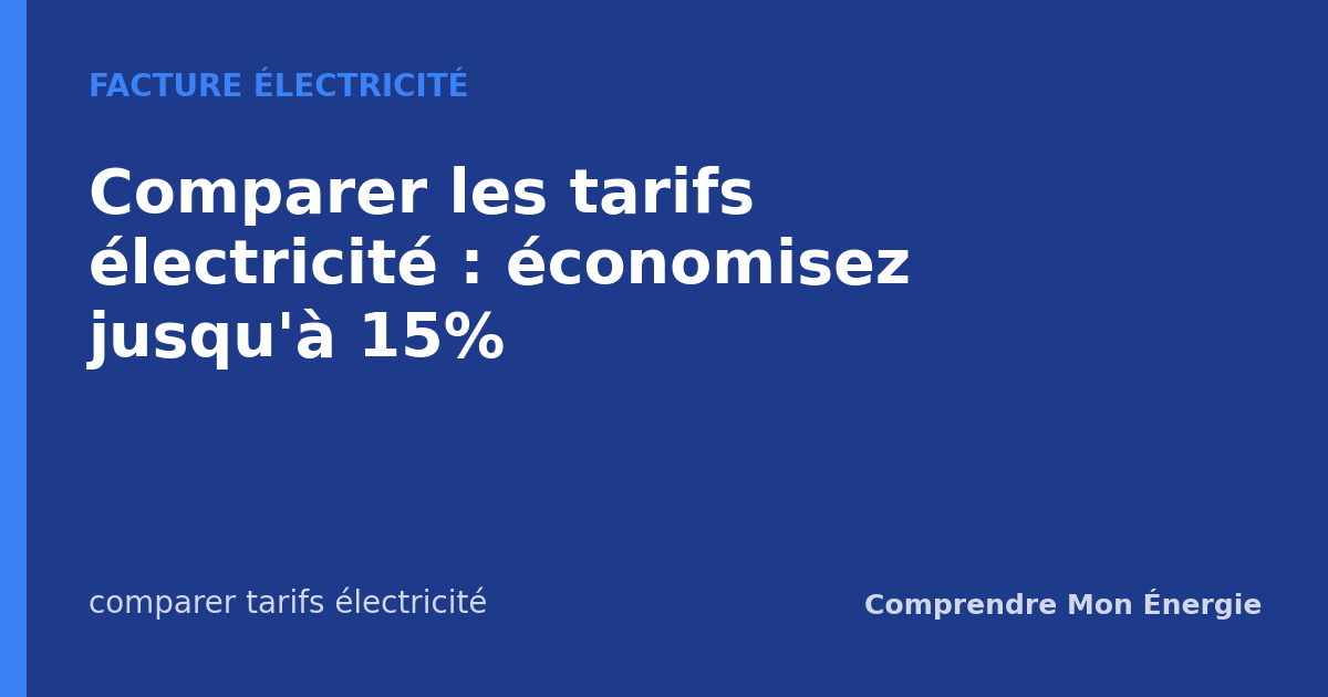 Comparer les tarifs électricité : économisez jusqu'à 15%