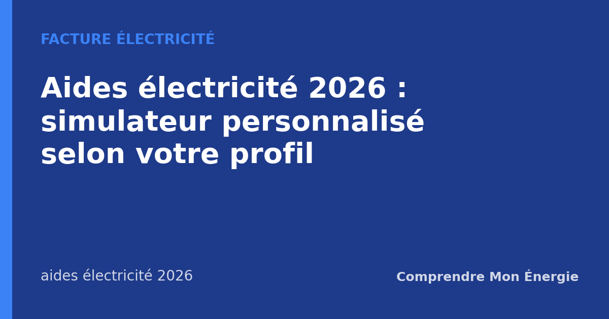 Aides électricité 2026 : simulateur personnalisé selon votre profil