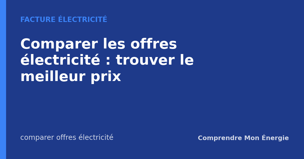 Comparer les offres électricité : trouver le meilleur prix