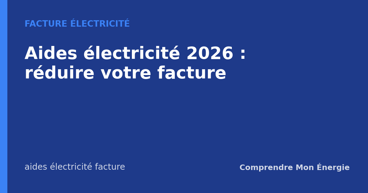 Aides électricité 2026 : réduire votre facture