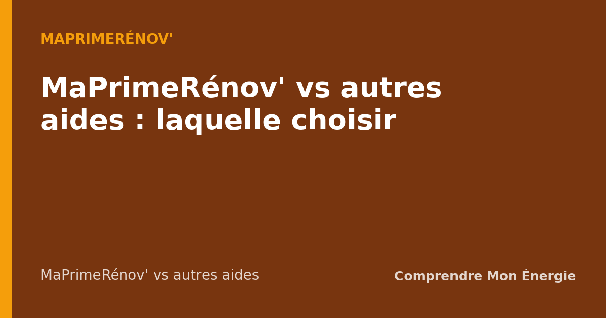 MaPrimeRénov' vs autres aides : laquelle choisir