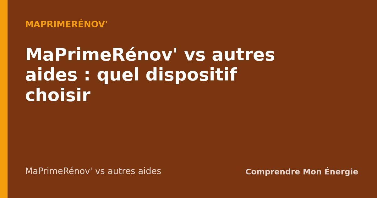 MaPrimeRénov' vs autres aides : quel dispositif choisir