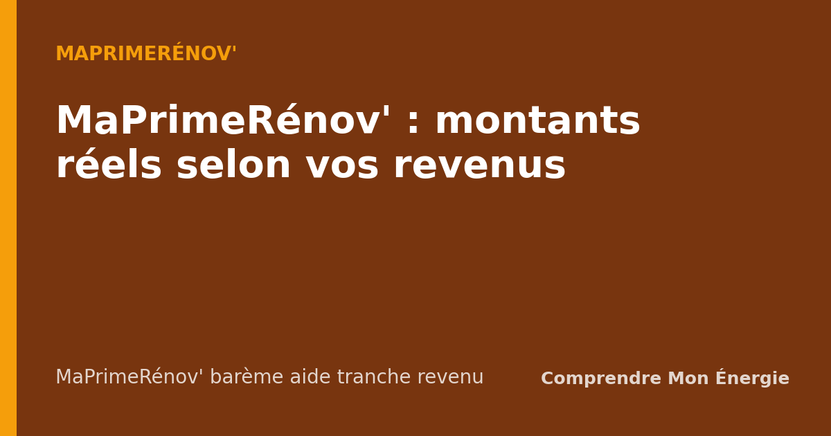 MaPrimeRénov' : montants réels selon vos revenus