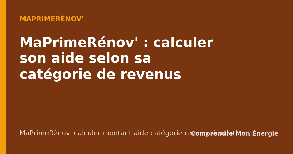 MaPrimeRénov' : calculer son aide selon sa catégorie de revenus