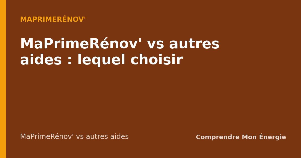 MaPrimeRénov' vs autres aides : lequel choisir